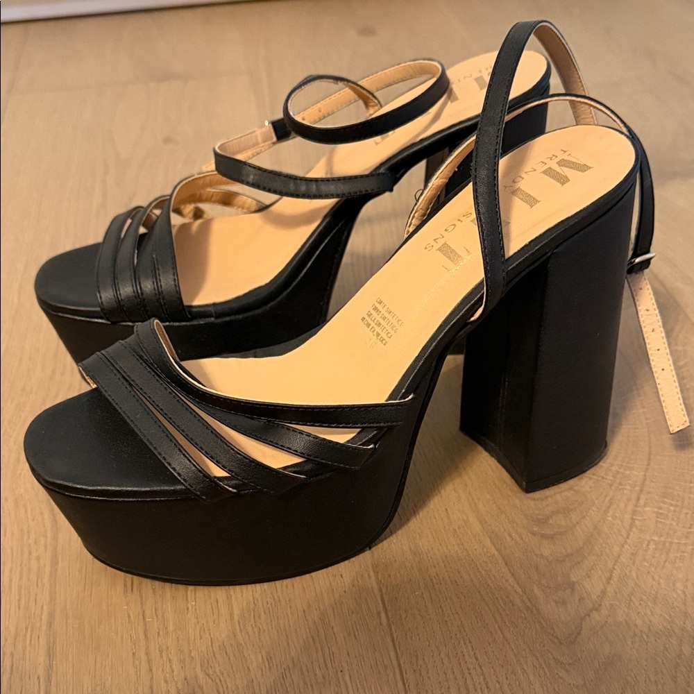 Mint Black Platform Sandals